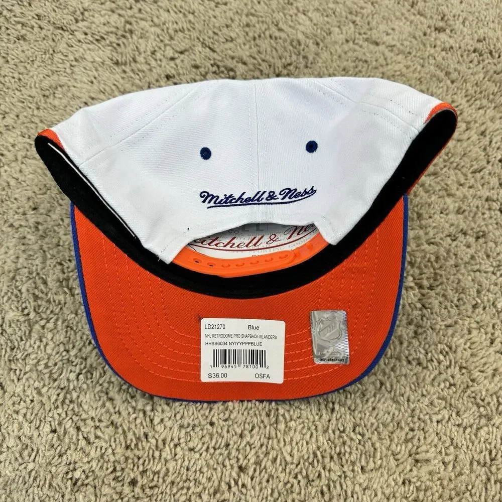 New York Islanders Hat Mitchell & Ness Retrodome Snapback Pro Crown Fit Blue Cap